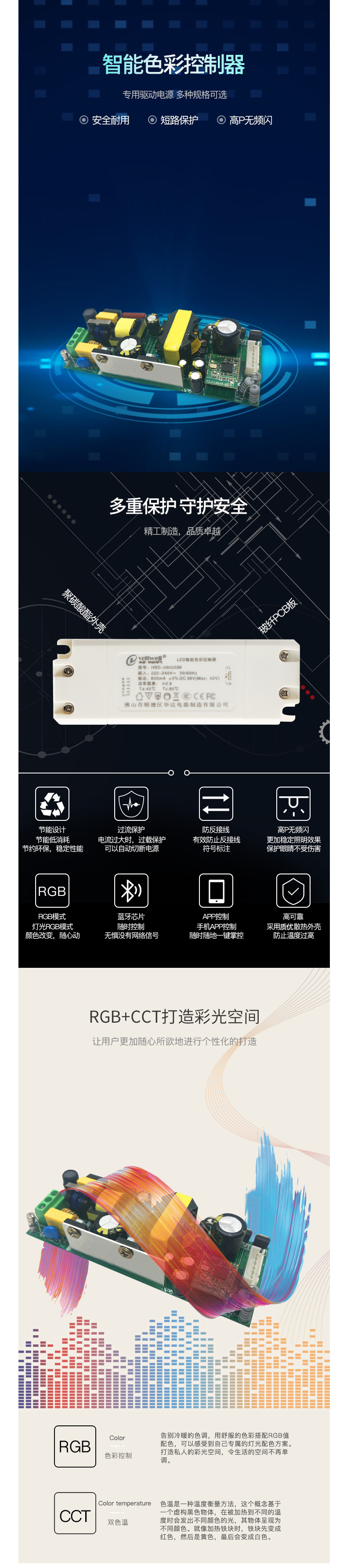 智能色彩藍(lán)牙控制器（36W）